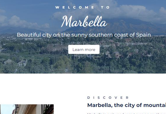 Marbella travel website screenshot
